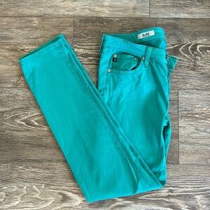 AG Adriano Goldschmied Women's 29R Grass Green Pants The Stilt Cigarette Leg